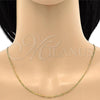 Oro Laminado Basic Necklace, Gold Filled Style Figaro Design, Polished, Golden Finish, 5.222.019.24