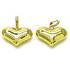 Oro Laminado Dangle Earring, Gold Filled Style Chunky and Hollow Design, Polished, Golden Finish, 02.341.0214