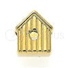 Oro Laminado Love Link Pendant, Gold Filled Style House Design, Golden Finish, 05.179.0021