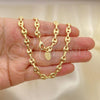 Oro Laminado Basic Necklace, Gold Filled Style Puff Mariner Design, Polished, Golden Finish, 04.63.1310.24
