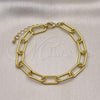 Oro Laminado Basic Bracelet, Gold Filled Style Paperclip Design, Polished, Golden Finish, 04.63.1405.08
