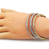 Oro Laminado Trio Bangle, Gold Filled Style Polished, Tricolor, 07.170.0058