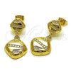 Oro Laminado Stud Earring, Gold Filled Style Polished, Golden Finish, 02.170.0565
