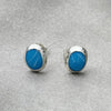 Sterling Silver Stud Earring, with Turquoise Pearl, Polished, Silver Finish, 02.399.0034