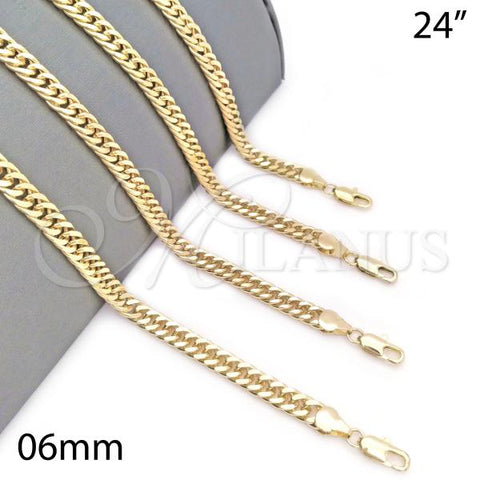 Oro Laminado Basic Necklace, Gold Filled Style Polished, Golden Finish, 04.63.1404.24