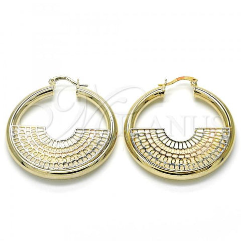 Oro Laminado Medium Hoop, Gold Filled Style Polished, Tricolor, 02.63.2643.1.40