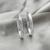 Sterling Silver Medium Hoop, Diamond Cutting Finish, Silver Finish, 02.389.0128.40