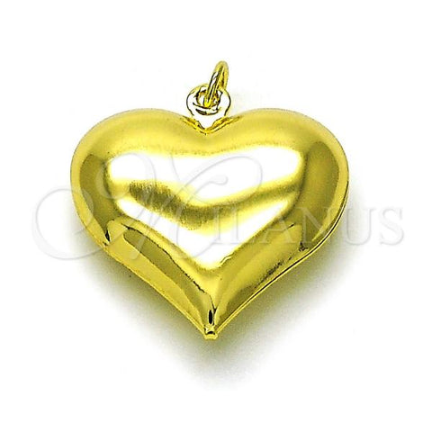 Oro Laminado Fancy Pendant, Gold Filled Style Heart Design, Polished, Golden Finish, 05.368.0001