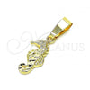 Oro Laminado Fancy Pendant, Gold Filled Style Seahorse Design, Polished, Golden Finish, 5.180.024