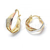 Oro Laminado Medium Hoop, Gold Filled Style Diamond Cutting Finish, Tricolor, 5.155.003.1