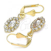 Oro Laminado Dangle Earring, Gold Filled Style with White Crystal, Polished, Golden Finish, 02.122.0115.5