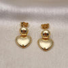 Oro Laminado Stud Earring, Gold Filled Style Chunky and Ball Design, Polished, Golden Finish, 02.156.0668