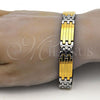 Stainless Steel Solid Bracelet, Polished, Two Tone, 03.114.0266.09