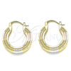 Oro Laminado Small Hoop, Gold Filled Style Polished, Tricolor, 02.170.0318.1.20