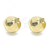Oro Laminado Stud Earring, Gold Filled Style Polished, Golden Finish, 02.100.0118.1