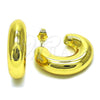 Oro Laminado Stud Earring, Gold Filled Style Hollow Design, Polished, Golden Finish, 02.341.0171