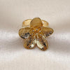 Oro Laminado Elegant Ring, Gold Filled Style Flower Design, Diamond Cutting Finish, Golden Finish, 01.282.0003