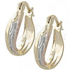 Oro Laminado Small Hoop, Gold Filled Style Brushed Finish, Tricolor, 5.142.025.2
