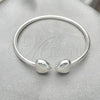 Sterling Silver Individual Bangle, Heart Design, Polished, Silver Finish, 07.409.0006