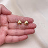 Oro Laminado Stud Earring, Gold Filled Style Chunky Design, Polished, Golden Finish, 02.342.0330