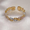 Oro Laminado Individual Bangle, Gold Filled Style Polished, Tricolor, 07.170.0009
