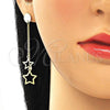 Sterling Silver Stud Earring, Star Design, Polished, Golden Finish, 02.186.0203.1