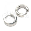 Stainless Steel Huggie Hoop, Polished, Steel Finish, 02.384.0017.12