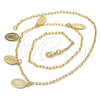 Oro Laminado Pendant Necklace, Gold Filled Style Guadalupe Design, Polished, Golden Finish, 04.63.1377.18