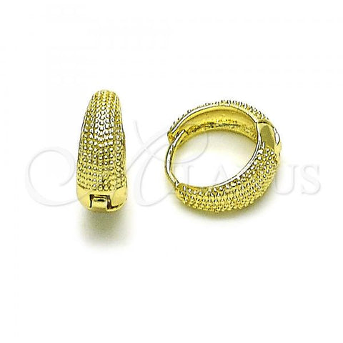 Oro Laminado Huggie Hoop, Gold Filled Style Polished, Golden Finish, 02.213.0480.15
