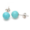 Sterling Silver Stud Earring, Ball Design, Polished, Rhodium Finish, 02.63.2697
