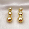 Oro Laminado Long Earring, Gold Filled Style Chunky Design, Polished, Golden Finish, 02.368.0099