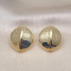 Oro Laminado Stud Earring, Gold Filled Style Chunky Design, Polished, Golden Finish, 02.385.0043