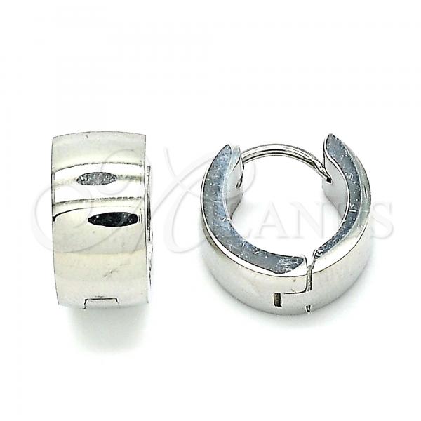 Stainless Steel Huggie Hoop, Polished, Steel Finish, 02.384.0018.12