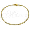 Oro Laminado Basic Anklet, Gold Filled Style Curb Design, Polished, Golden Finish, 5.222.007.10