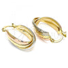 Oro Laminado Small Hoop, Gold Filled Style Polished, Tricolor, 5.155.025.15