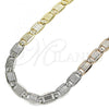Oro Laminado Basic Necklace, Gold Filled Style Mariner Design, Diamond Cutting Finish, Tricolor, 04.319.0009.24