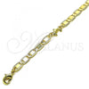 Oro Laminado Fancy Anklet, Gold Filled Style Mariner and Dolphin Design, Polished, Golden Finish, 03.63.2276.10