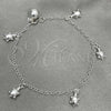 Sterling Silver Charm Bracelet, Turtle Design, Polished, Silver Finish, 03.409.0006.07