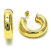 Oro Laminado Medium Hoop, Gold Filled Style Hollow Design, Polished, Golden Finish, 02.163.0313.30
