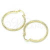 Oro Laminado Medium Hoop, Gold Filled Style Diamond Cutting Finish, Golden Finish, 02.213.0159.40