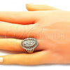 Oro Laminado Elegant Ring, Gold Filled Style Guadalupe Design, Polished, Golden Finish, 01.380.0032.09