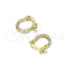 Oro Laminado Small Hoop, Gold Filled Style Diamond Cutting Finish, Tricolor, 02.96.0084.2.10