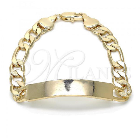 Oro Laminado ID Bracelet, Gold Filled Style Polished, Golden Finish, 03.168.0022.09