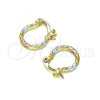 Oro Laminado Small Hoop, Gold Filled Style Diamond Cutting Finish, Tricolor, 02.96.0084.2.12