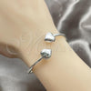 Sterling Silver Individual Bangle, Heart Design, Polished, Silver Finish, 07.409.0006