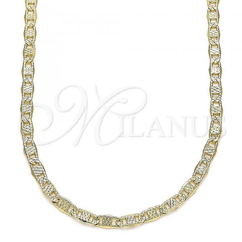 Oro Laminado Basic Necklace, Gold Filled Style Mariner Design, Polished, Golden Finish, 04.213.0214.18