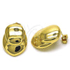 Oro Laminado Stud Earring, Gold Filled Style Chunky Design, Polished, Golden Finish, 02.163.0281