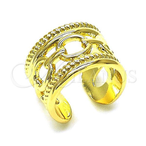 Oro Laminado Elegant Ring, Gold Filled Style and Paperclip Polished, Golden Finish, 01.213.0045