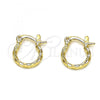 Oro Laminado Small Hoop, Gold Filled Style Diamond Cutting Finish, Golden Finish, 02.96.0087.12
