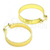 Oro Laminado Medium Hoop, Gold Filled Style Greek Key Design, Diamond Cutting Finish, Golden Finish, 02.170.0400.30